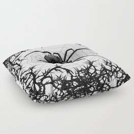 Briar Web- Black and White Floor Pillow