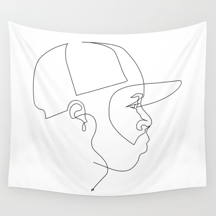One Line For Dilla Wall Tapestry