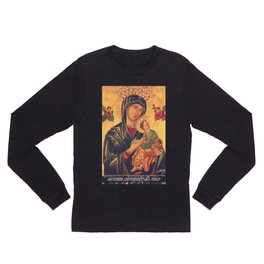 Mother of Perpetual Help by Yuriy Hrechyn Prayer Card Long Sleeve T Shirt