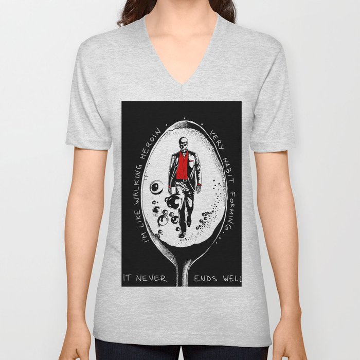 Walking Heroin V Neck T Shirt