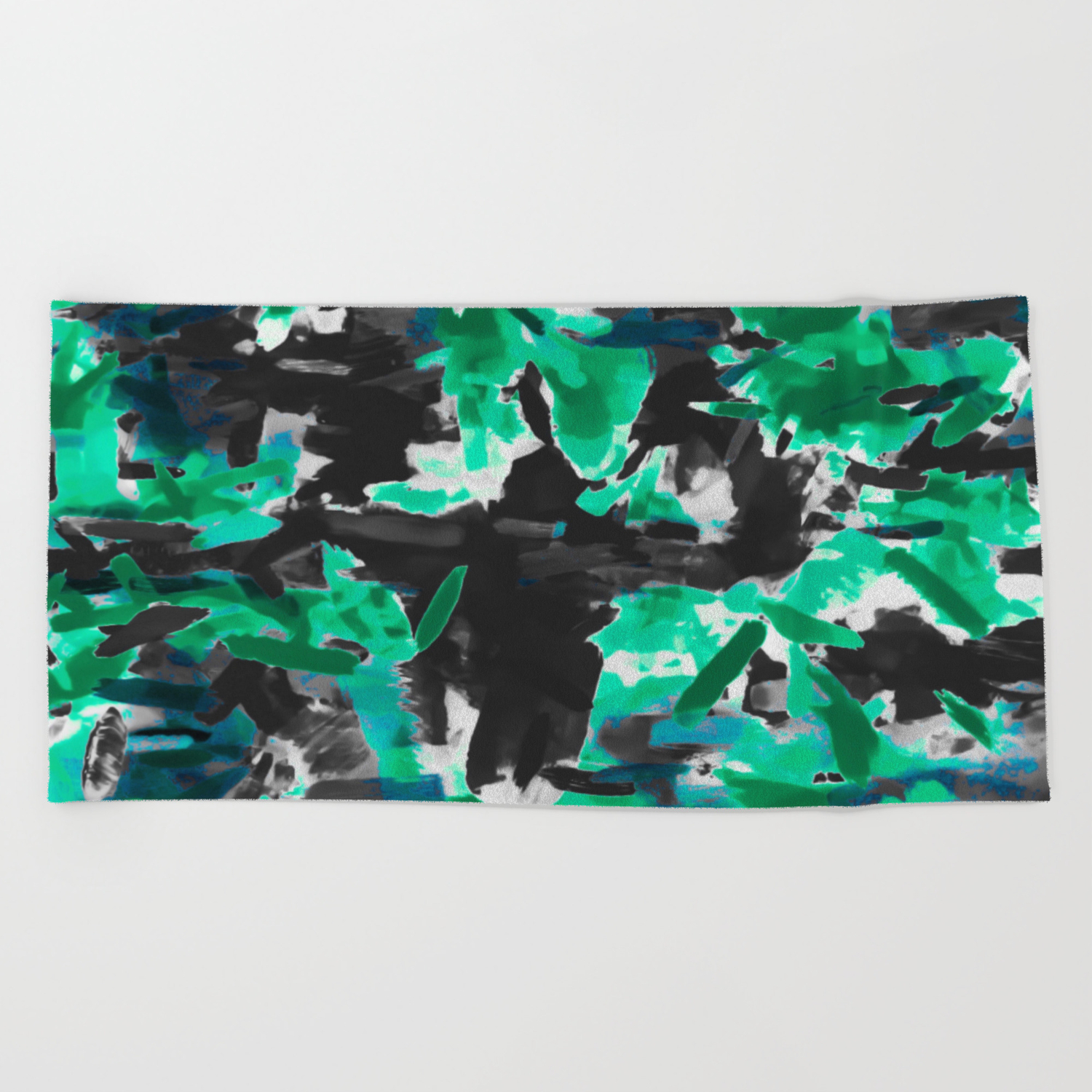 Psychedelic Vintage Camouflage Painting Texture Abstract In Green