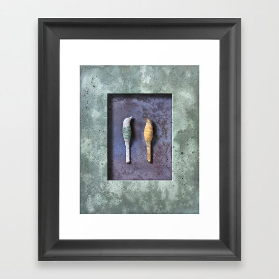birds on green Framed Art Print