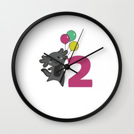 Axolotl Second Birthday Balloons For Kids Wall Clock