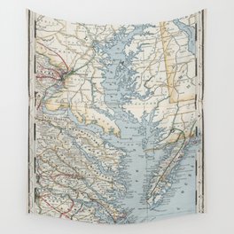 Vintage Map of the Chesapeake Bay (1901) Wall Tapestry