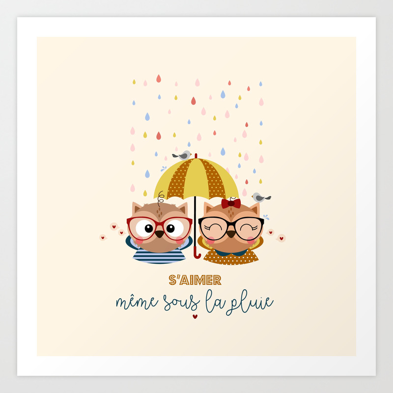 S Aimer Meme Sous La Pluie Art Print By Mariette Design Society6