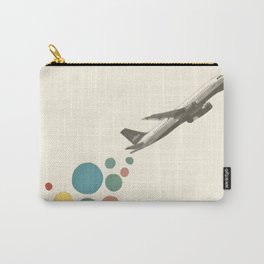 Leaving on a Jet Plane Carry-All Pouch | Holiday, Paper, Collage, Colourful, Vintage, Vapour Trail, Flight, Spots, Vacation, Aeroplane 