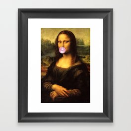 Mona Lisa Bubble Gum Framed Art Print