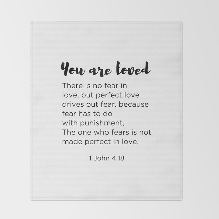 images No Fear One Fear Original there is no fear in love throw blanket by socoart