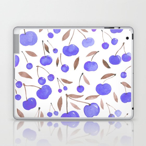 Watercolor cherries - very peri Laptop & iPad Skin