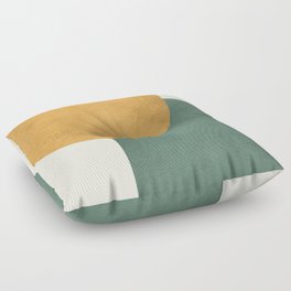 Halfmoon Colorblock 2 - Gold Green  Floor Pillow