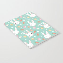 Happy Easter Pattern With Bunny And Carrot Notebook