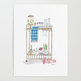 Preppy Bar Cart Poster