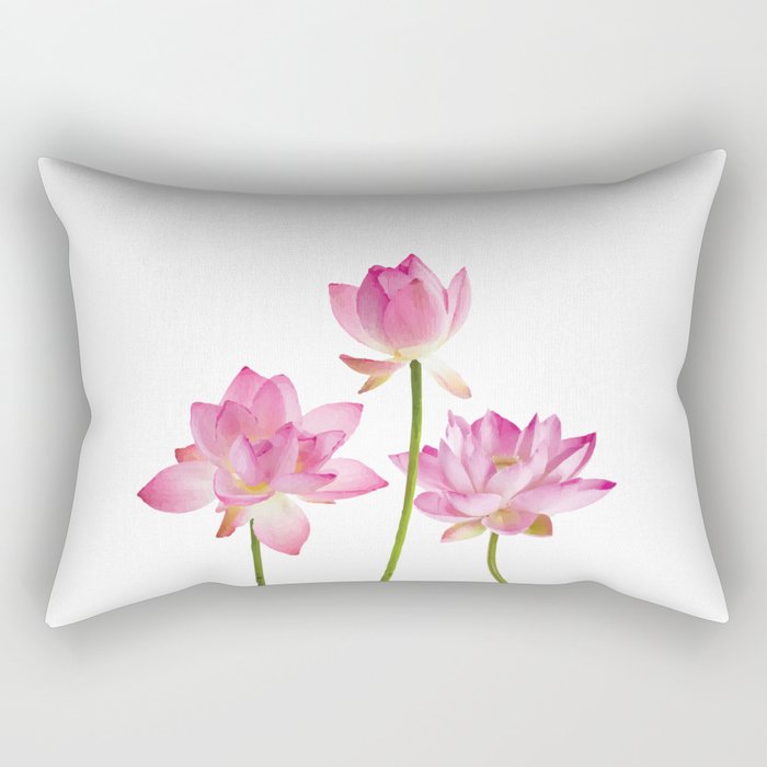 Lotos Waterlilies Flowes pink Rectangular Pillow