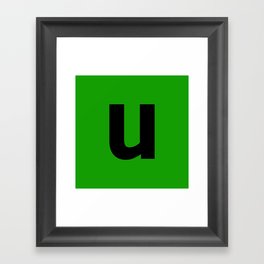 letter U (Black & Green) Framed Art Print