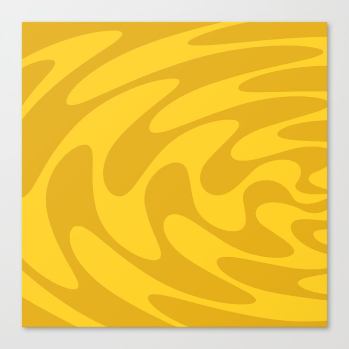 Retro Style Abstract Sonic Wave Pattern 632 Yellow and Gold Canvas Print