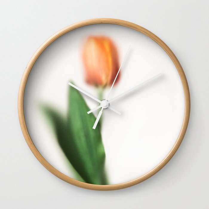 Frosted Orange Tulip Wall Clock