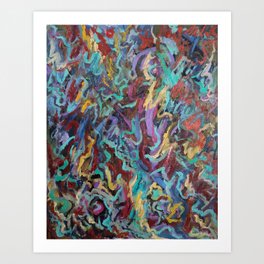 Abstract Color Blues Music Sounds Art Print