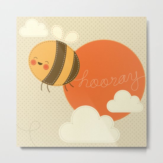 Bee Happy Metal Print