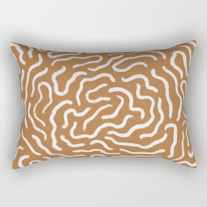 Organic Maze / Terracotta Rectangular Pillow