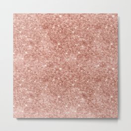 Luxury Rose Gold Sparkly Sequin Pattern Metal Print