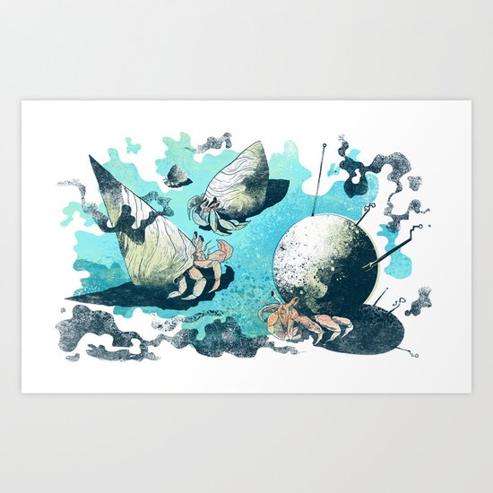 Keeping Up With The Crabs Art Print
