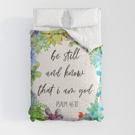 Be Still and Know - Cacti Bible Verse Comforter