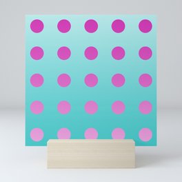pink and aqua dots gradation 2 Mini Art Print
