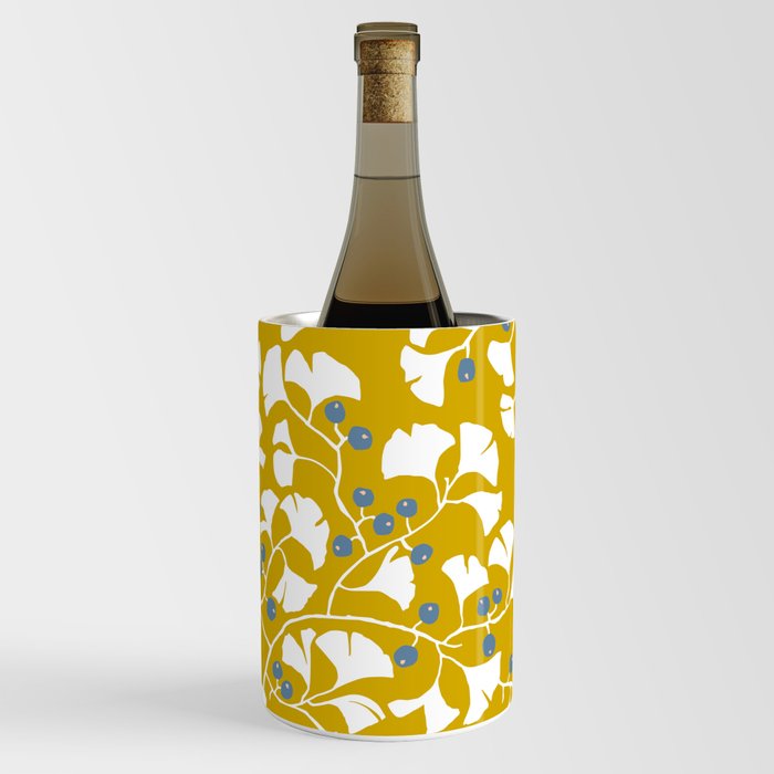 Asia Ginkgo Leaves white ´n mustard Wine Chiller