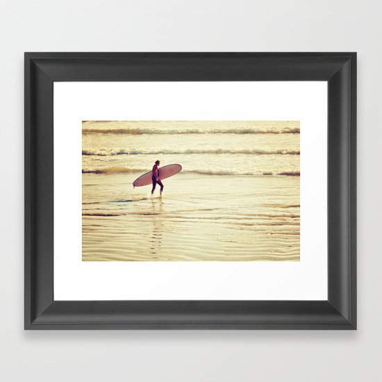 Golden Surf Framed Art Print