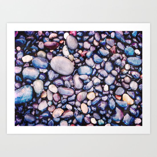 Stones On Beach Art Print