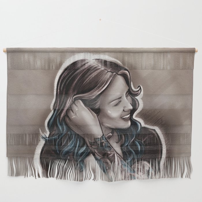 Casual Blue Hair & Tattoo Wall Hanging