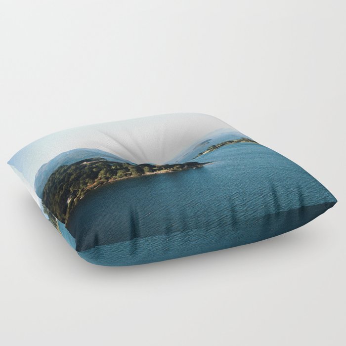 Argentina Photography - Huge Lake Surrounded By Tall Mountains Floor Pillow