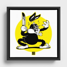 Crazy Rabbit Framed Canvas