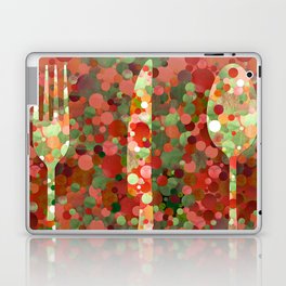 Red Mosaic Flatware Art Fabulous Fork Laptop Skin