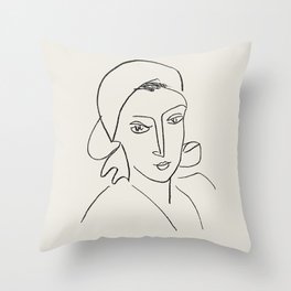 Vintage poster-Henri Matisse-Linear drawings-Catherinette. Throw Pillow