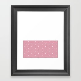 White Polka Dots Lace Horizontal Split on Blush Pink Framed Art Print