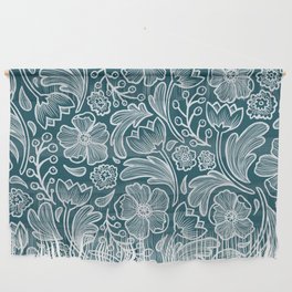 Fall Floral- Teal Wall Hanging