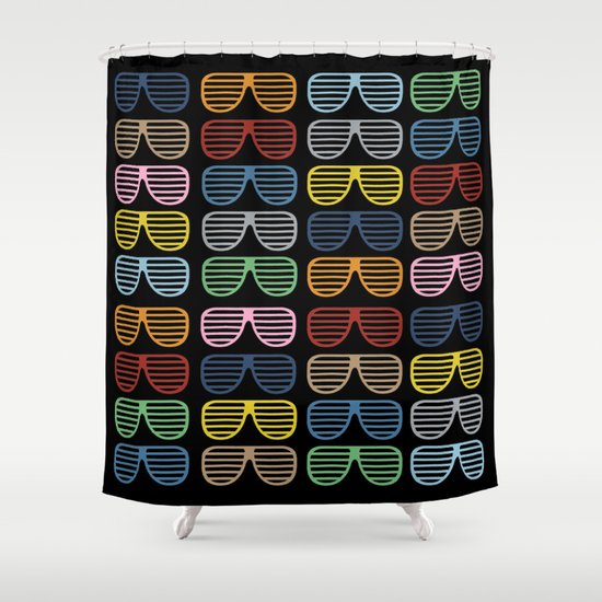 Rainbow Shutter Shades at Night Shower Curtain