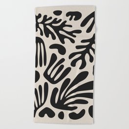 Matisse Cut Outs Ecru Beige Black Mid Century Modern Art Beach Towel
