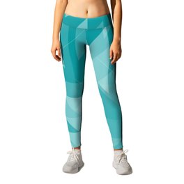 Teal Blue Geometric Triangles pattern Abstract Leggings | Glasseffect, Abstract, Tealblue, Brockenglass, Graphicdesign, Geometric, Pattern, Glassy, Diamondeffect, Glossy 