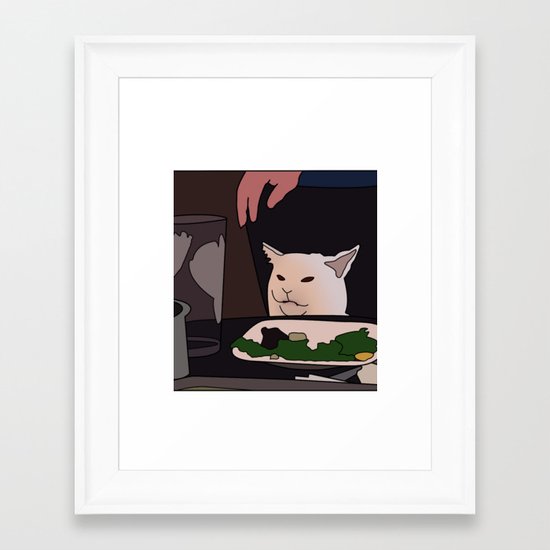 Salad Cat Meme Framed Art Print By Zivile Society6