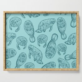 Manatees - Teal Serving Tray