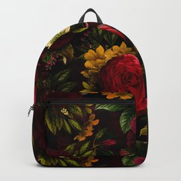 Dutch Midnight Vintage Red Roses Garden Backpack