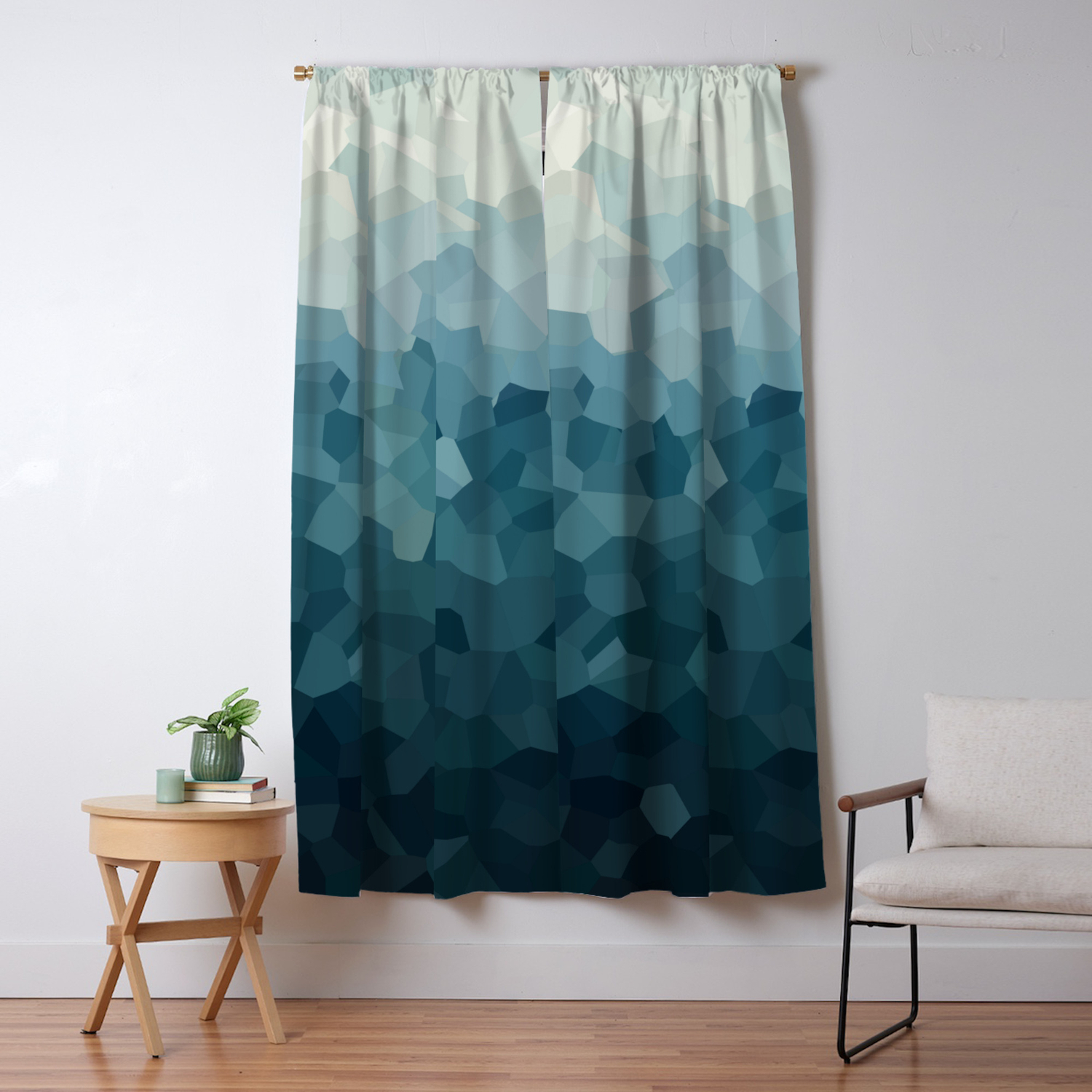 Ice Blue Mountains Moon Love Blackout Curtain By Wtfineart Society6