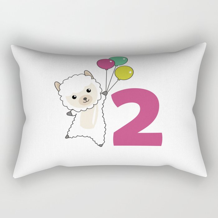 Alpaca Second Birthday Balloons For Kids Rectangular Pillow