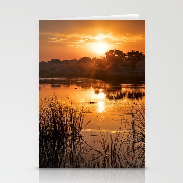 South Africa Photography - Beautiful Sunset Over A Small Lake Stationery Cards