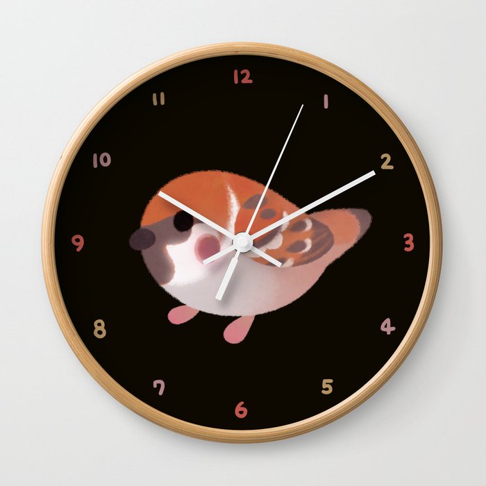 Sparrow - dark Wall Clock