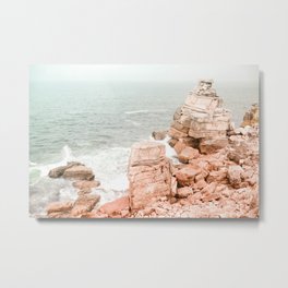Rocky Coastline Beach View - Ocean Print - Sea - Travel photography by Ingrid Beddoes Metal Print | Beach View, Artprint, Peach, Ocean, Desert, Wallart, Crashingwaves, Photo, Travel Photography, Beach 