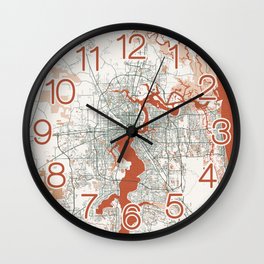 Jacksonville City Map of Florida, USA - Bohemian Wall Clock