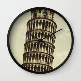 Vintage Leaning Tower of Pisa Photograph (1900) Wall Clock